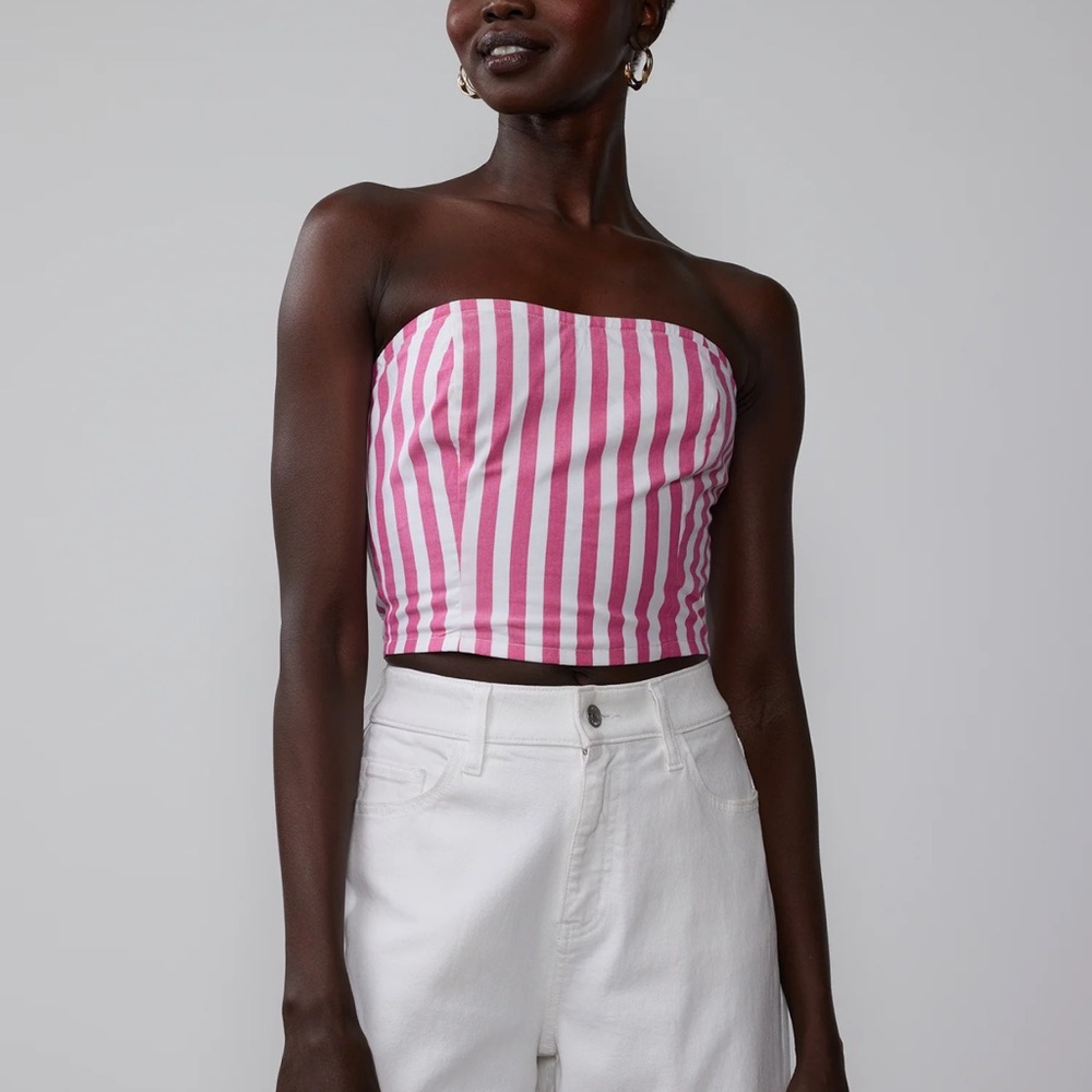 Strapless Striped Corset Top